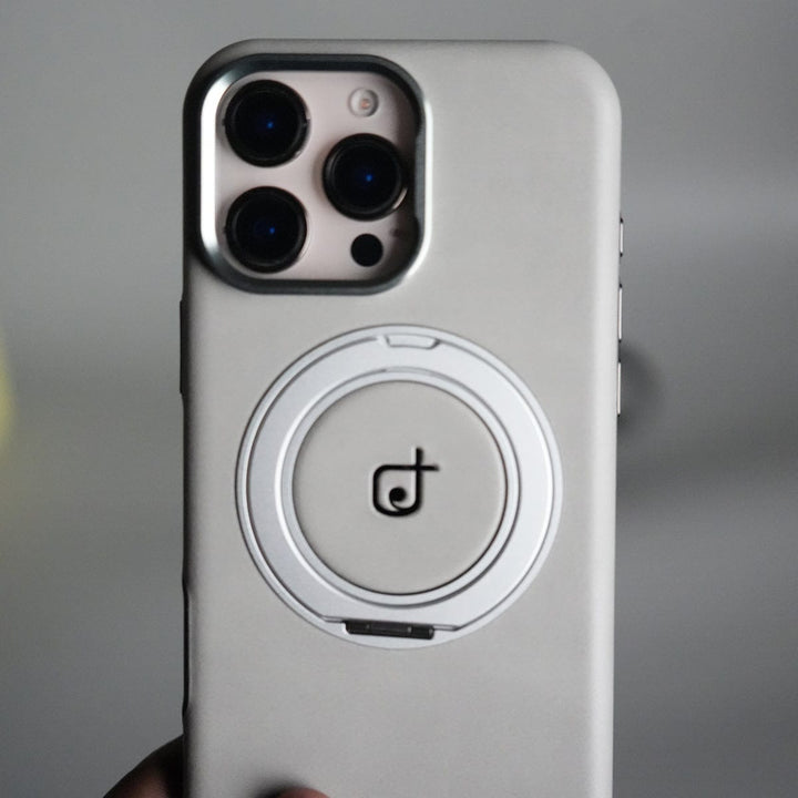 FRATO luxury Case 16 Pro / Gray iPhone 16 Series Luxury Leather Magnetic Ring Case | Metal Camera Frame and Kickstand Cover