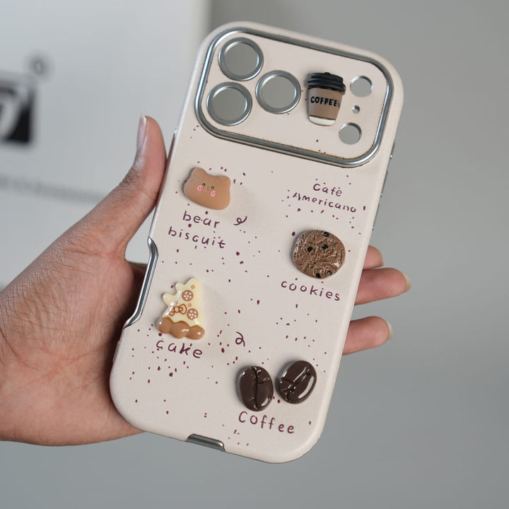 FRATO luxury Case 16 Pro Max iPhone Series Premium Cute Café 3D Charm Protective Case