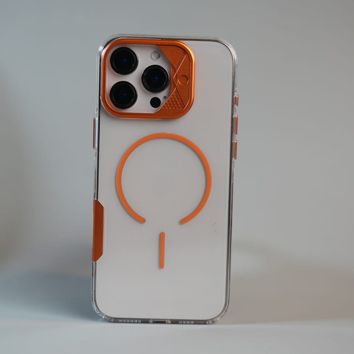 FRATO luxury Case 16 Pro Max / Orange iPhone 16 Series Frosted MagSafe Case with Metallic Camera Frame