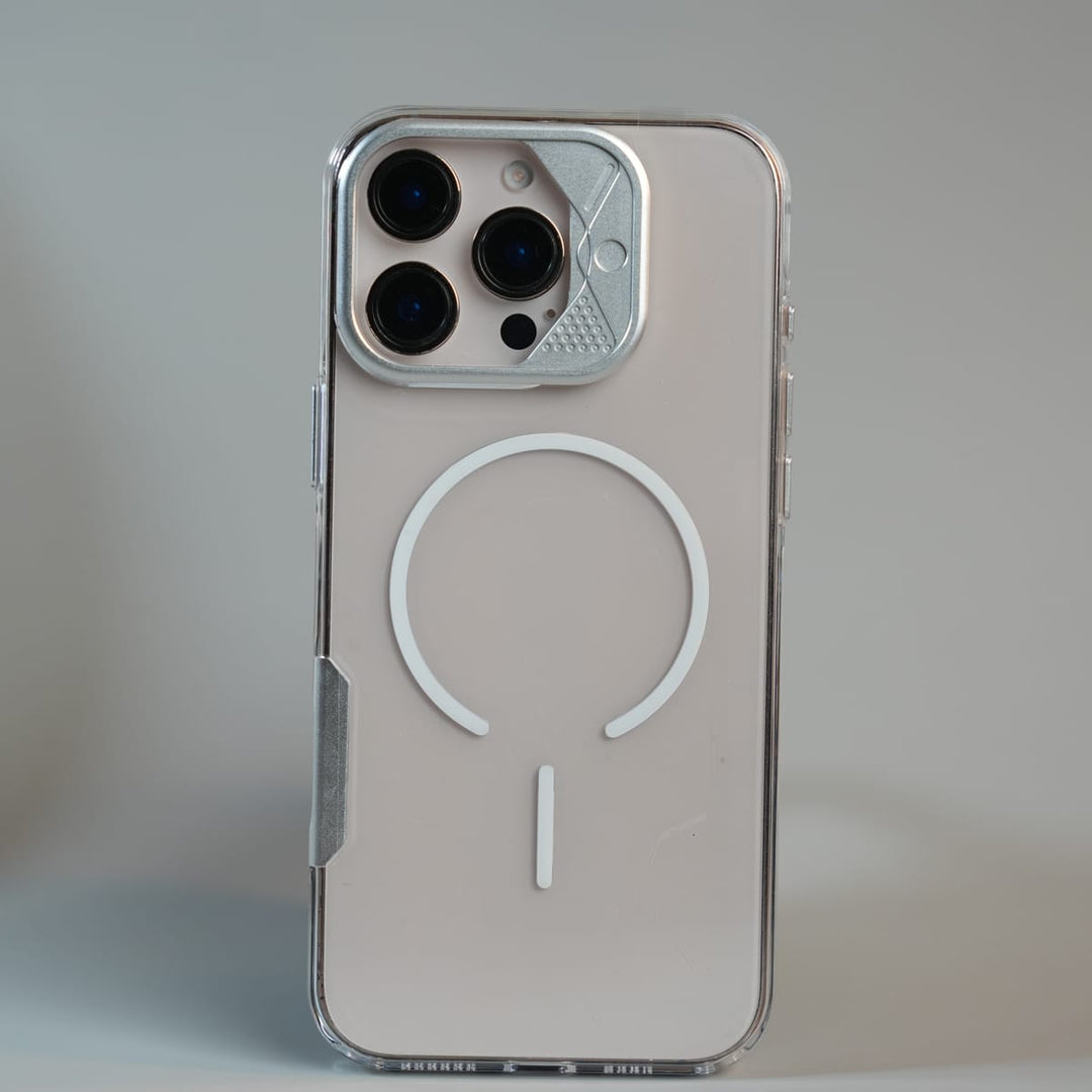 FRATO luxury Case 16 Pro Max / Silver iPhone 16 Series Frosted MagSafe Case with Metallic Camera Frame