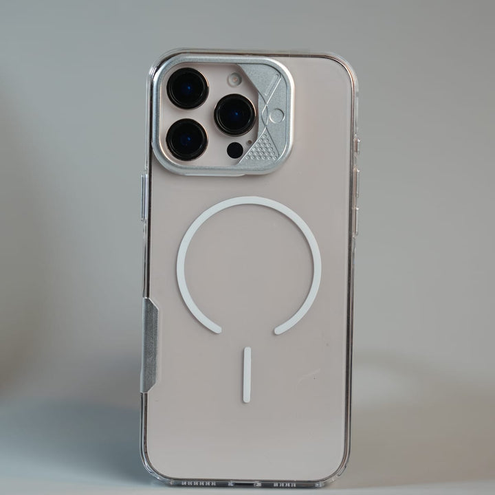 FRATO luxury Case 16 Pro Max / Silver iPhone 16 Series Frosted MagSafe Case with Metallic Camera Frame