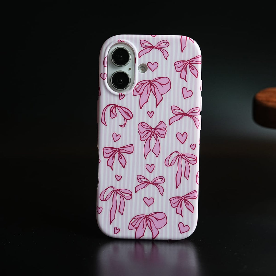 FRATO luxury Case 17 Pink Ribbon Case for iPhone Series | Heart Designer Cover