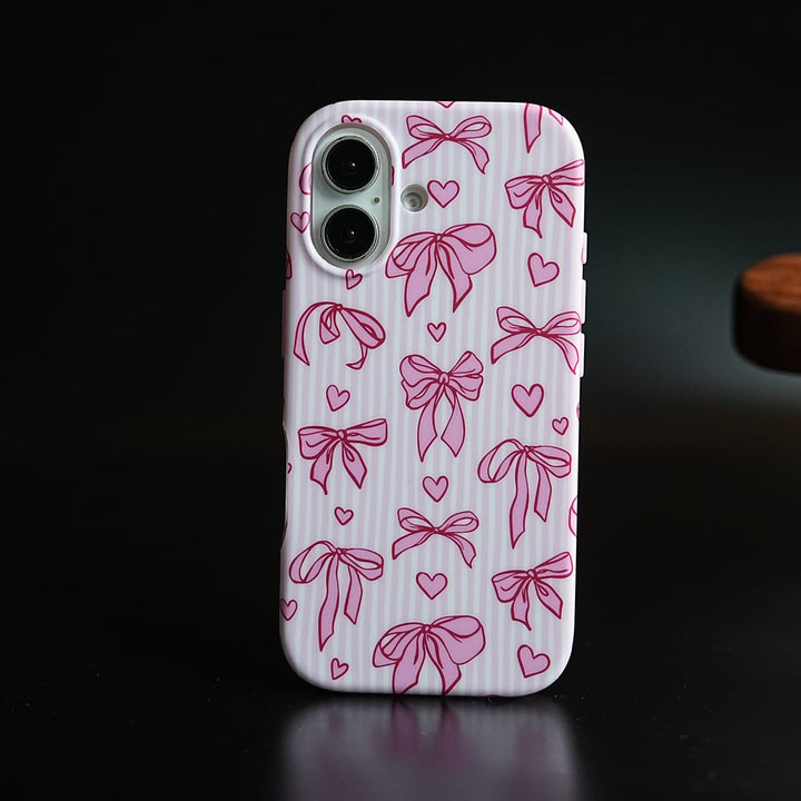 FRATO luxury Case 17 Pink Ribbon Case for iPhone Series | Heart Designer Cover