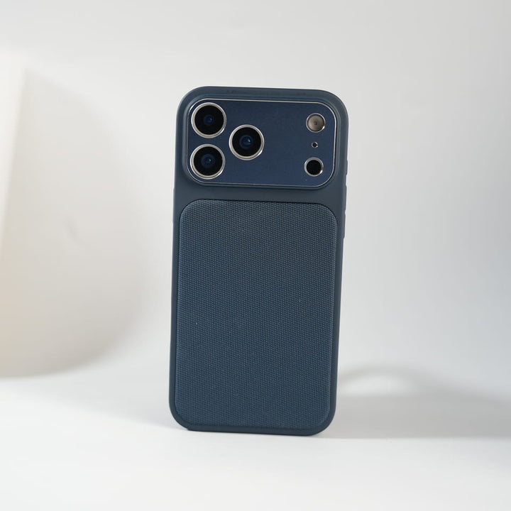 FRATO luxury Case 17 Pro Max / Blue iPhone Series PU Leather Texture Case | Silicone Frame &amp; Metal Camera Guard