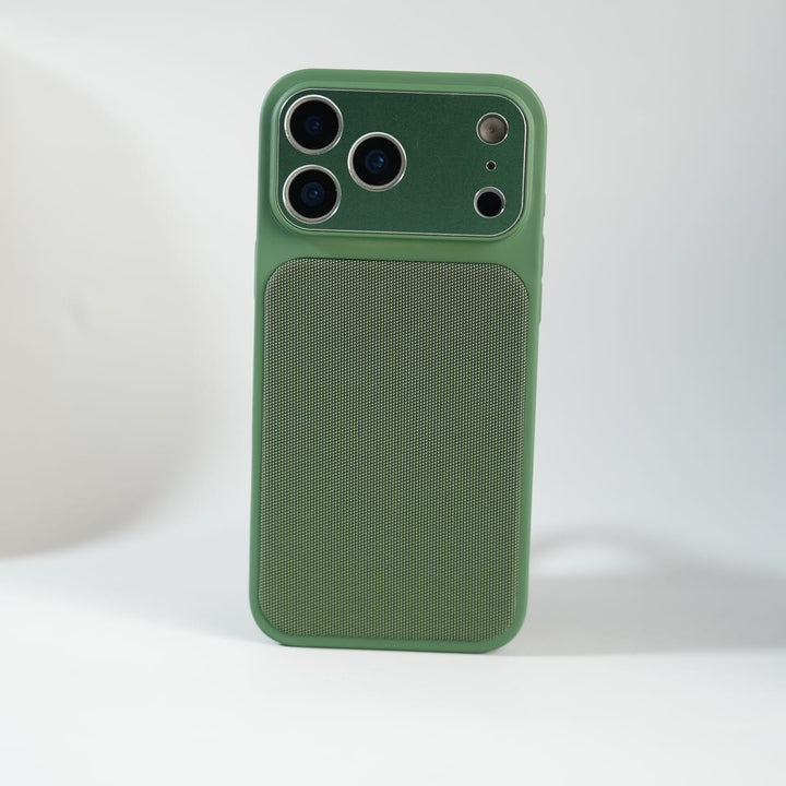 FRATO luxury Case 17 Pro Max / Green iPhone Series PU Leather Texture Case | Silicone Frame &amp; Metal Camera Guard