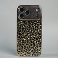 iPhone Series Luxury Leopard Crystal Case with Rhinestone Camera Frame & Glossy Finish