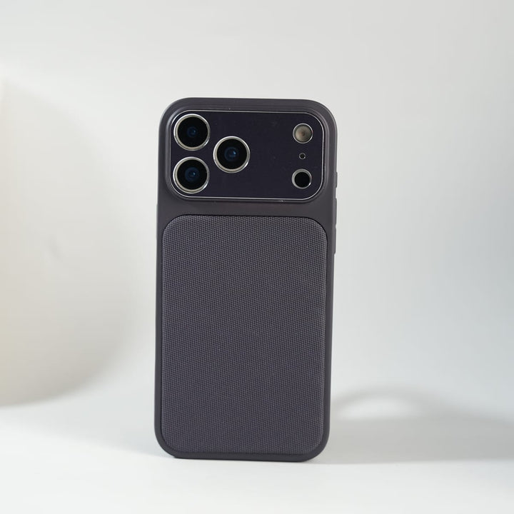 FRATO luxury Case 17 Pro Max / Purple iPhone Series PU Leather Texture Case | Silicone Frame &amp; Metal Camera Guard