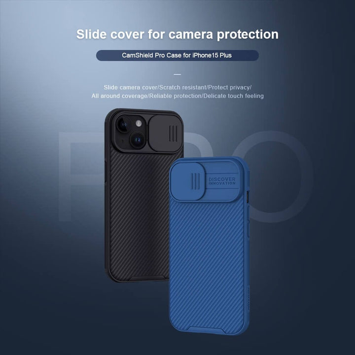 FRATO luxury Case iPhone 15 Plus Nillkin CamShield Pro Case Cover Black