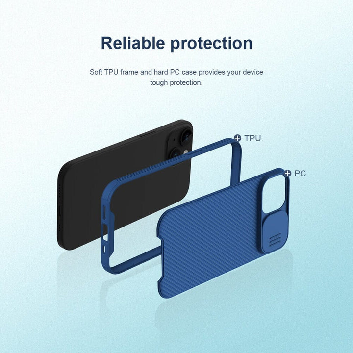 FRATO luxury Case iPhone 15 Plus Nillkin CamShield Pro Case Cover Black