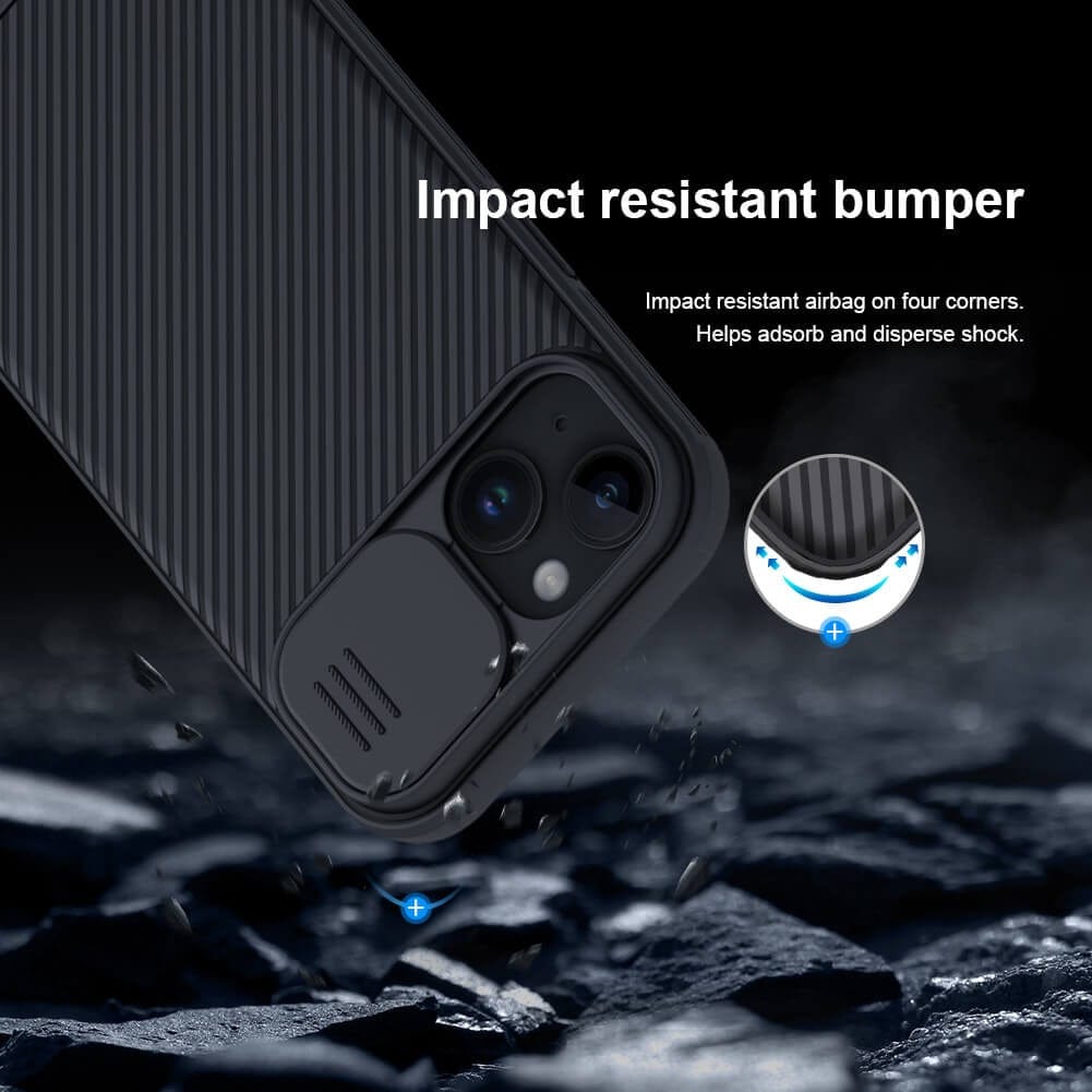 FRATO luxury Case iPhone 15 Plus Nillkin CamShield Pro Case Cover Black