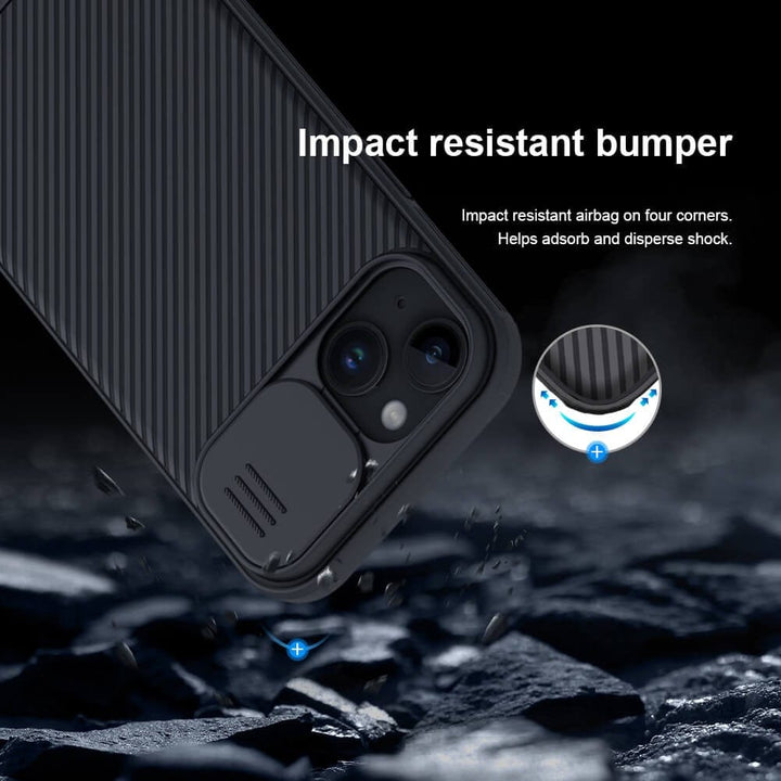 FRATO luxury Case iPhone 15 Plus Nillkin CamShield Pro Case Cover Black