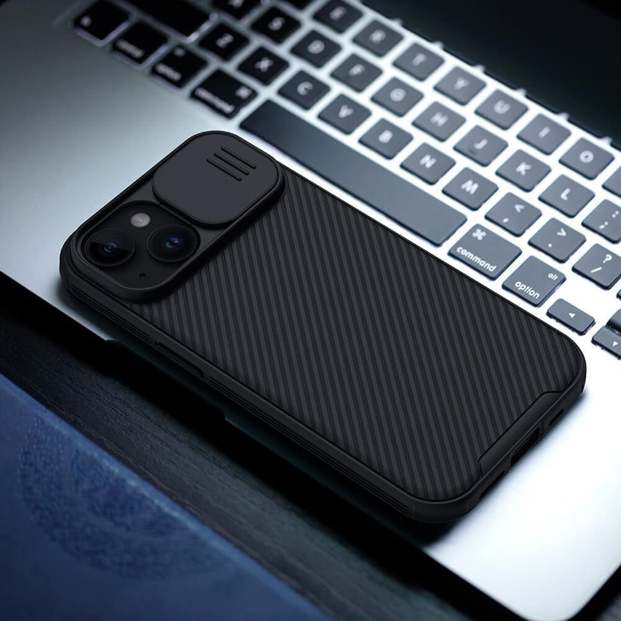 FRATO luxury Case iPhone 15 Plus Nillkin CamShield Pro Case Cover Black