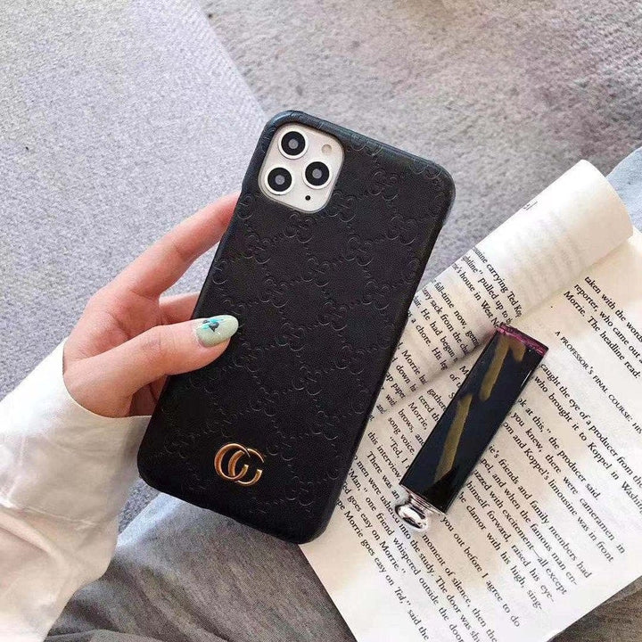 FRATO luxury Case iPhone 15 Pro Max / Black iPhone 15 Series Luxury GG Fashion Leather Brand Case Cover