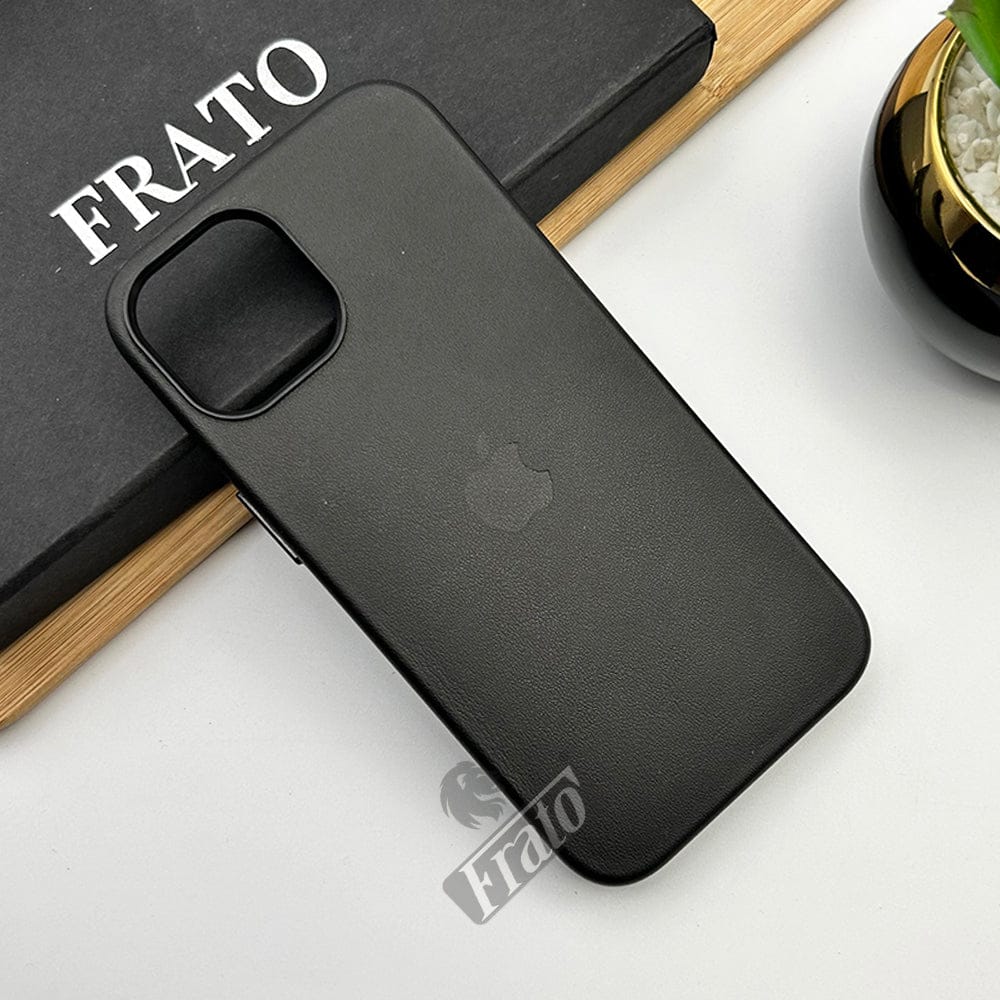 FRATO luxury Case iPhone 15 Pro Max / Black iPhone 15 Series Luxury Leather Texture With Logo Shockproof Case Cover