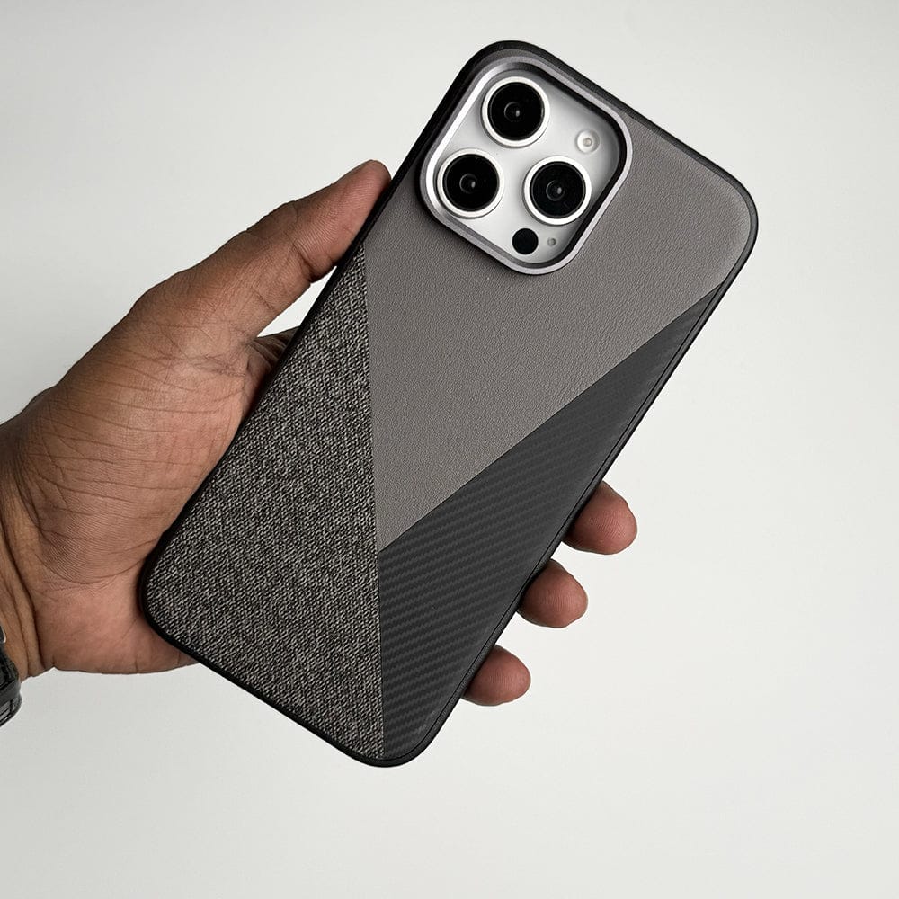 FRATO luxury Case iPhone 15 Pro Max / Gray iPhone 15 Series 3 Texture Design Metal Camera Bumper Cover