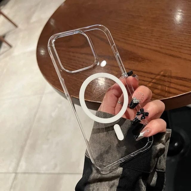 FRATO luxury Case iPhone 15 Pro Max iPhone Crystal Clear Transparent Lightweight Soft Silicone Magsafe Case Cover