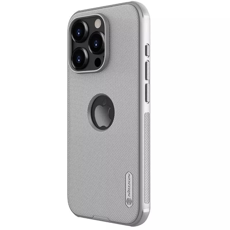 FRATO luxury Case iPhone 15 Pro Nillkin 15 Series Super Frosted Shield Pro Matte cover case for iPhone (With LOGO Cutout) -Grey
