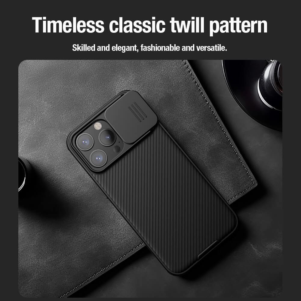 FRATO luxury Case iPhone 15 Pro Nillkin CamShield Pro Case Cover Black