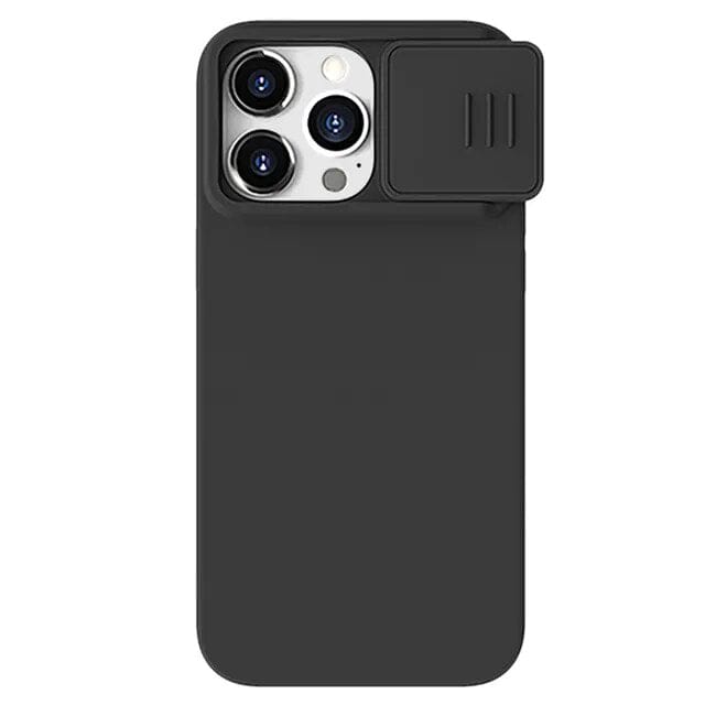 FRATO luxury Case iPhone 15 Pro Nillkin CamShield Silky Silicone Case Cover (Black)