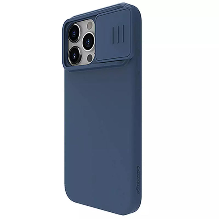 FRATO luxury Case iPhone 15 Pro Nillkin CamShield Silky Silicone Case Cover (Blue)