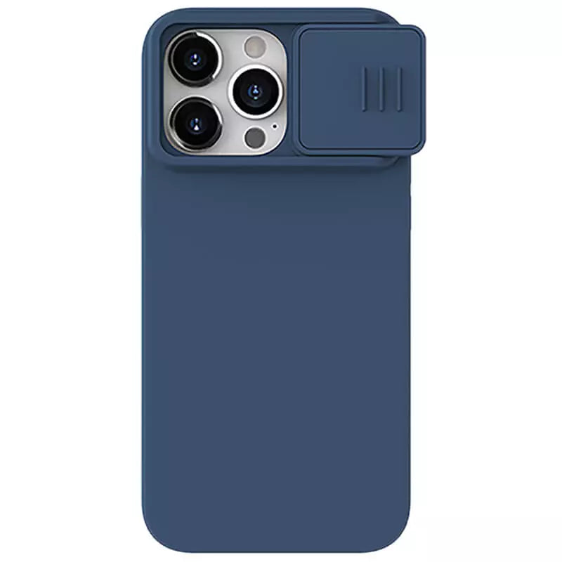 FRATO luxury Case iPhone 15 Pro Nillkin CamShield Silky Silicone Case Cover (Blue)