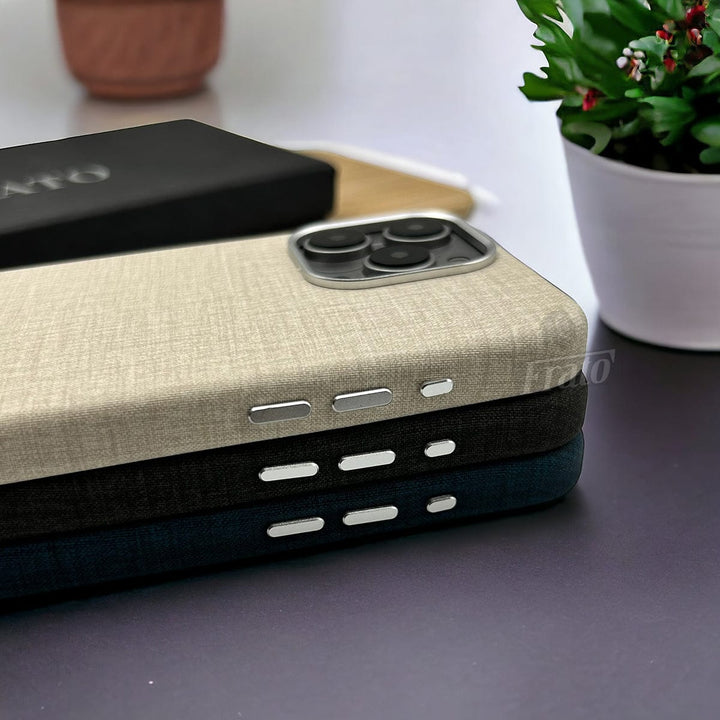 FRATO luxury Case iPhone 15 Series Finewoven Fabric Case Cover With MagSafe Charging Support