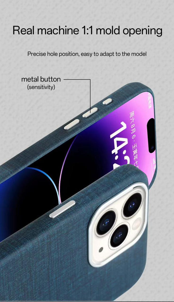 FRATO luxury Case iPhone 15 Series Finewoven Fabric Case Cover With MagSafe Charging Support