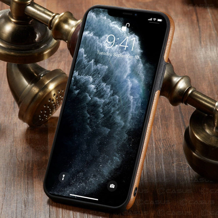 FRATO luxury Case iPhone 15 Series Luxury Leather Logo Cut Back Cover