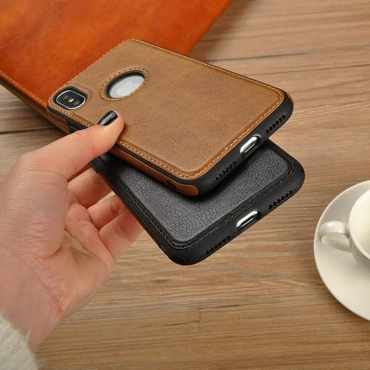 FRATO luxury Case iPhone 15 Series Luxury Leather Logo Cut Back Cover