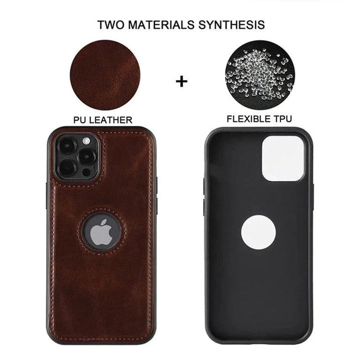 FRATO luxury Case iPhone 15 Series Luxury Leather Logo Cut Back Cover