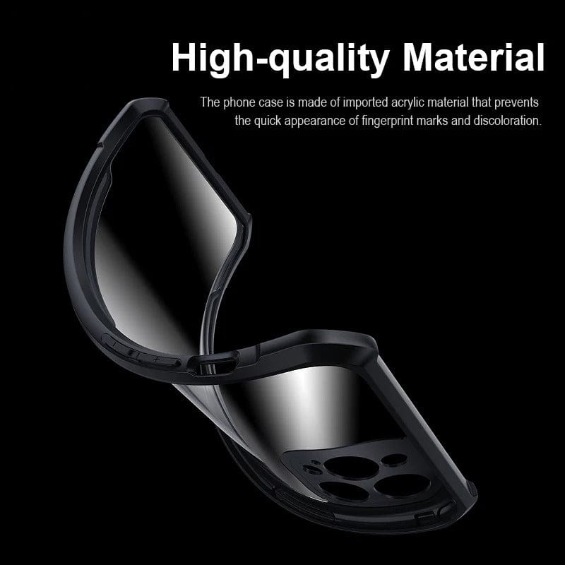 FRATO luxury Case iPhone 15 Series Shockproof Airbags Bumper Transparent Back Case Cover (Black)