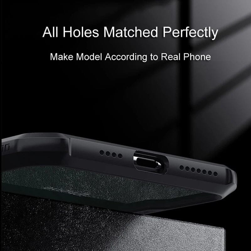 FRATO luxury Case iPhone 15 Series Shockproof Airbags Bumper Transparent Back Case Cover (Black)