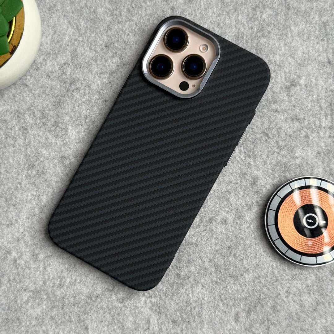 FRATO luxury Case iPhone 16 Pro Max / Design 3 iPhone Carbon Fiber Texture Aramid Design Hard Pc MagSafe Case Cover