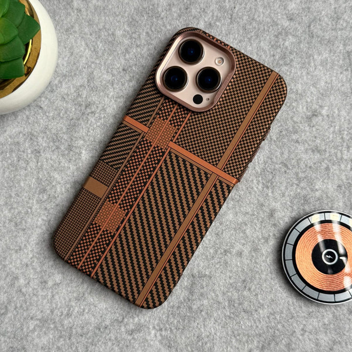 FRATO luxury Case iPhone 16 Pro Max / Design 4 iPhone Carbon Fiber Texture Aramid Design Hard Pc MagSafe Case Cover