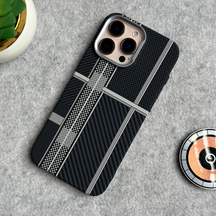 FRATO luxury Case iPhone 16 Pro Max / Design 5 iPhone Carbon Fiber Texture Aramid Design Hard Pc MagSafe Case Cover