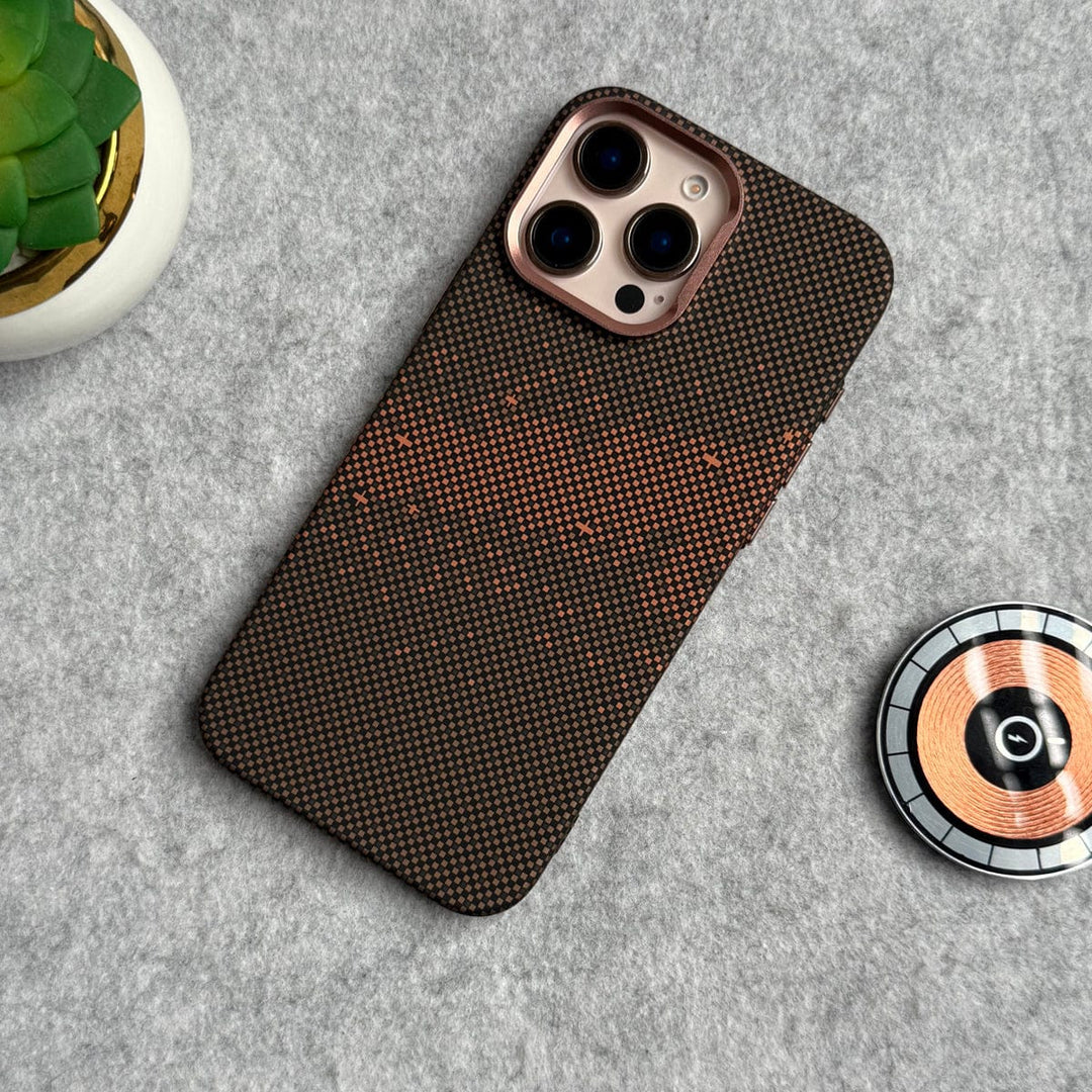 FRATO luxury Case iPhone 16 Pro Max / Design 7 iPhone Carbon Fiber Texture Aramid Design Hard Pc MagSafe Case Cover