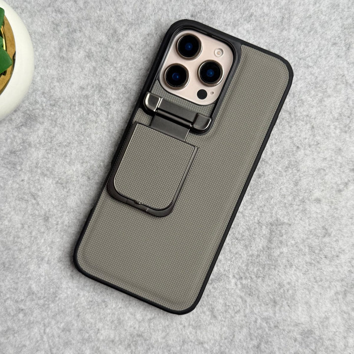 FRATO luxury Case iPhone 16 Pro Max / Gray iPhone Series Metal Camera Cap Stand Case Cover