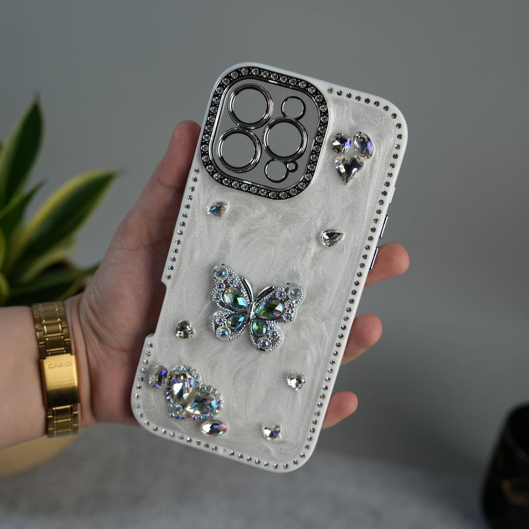FRATO luxury Case iPhone 16 Pro Max iPhone Luxury Crystal Butterfly Case | Diamond Bling Designer Shockproof Cover
