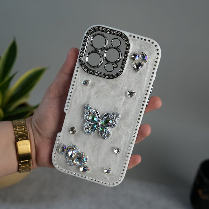 FRATO luxury Case iPhone 16 Pro Max iPhone Luxury Crystal Butterfly Case | Diamond Bling Designer Shockproof Cover