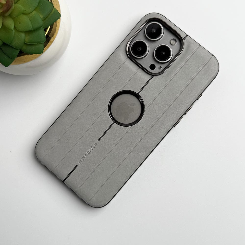 FRATO luxury Case iPhone 16 Pro Max / Titanium Gray iPhone Suitcase Design PU Leather Case Cover Metal Buttons