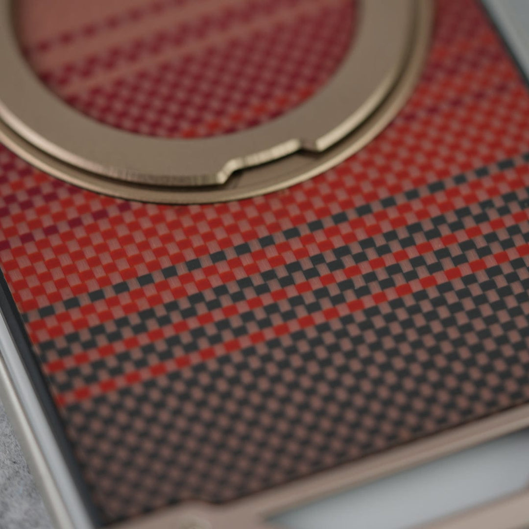 FRATO luxury Case iPhone 16 Series Aramid Fiber Metal Case With Rotating Stand Desert Titanium