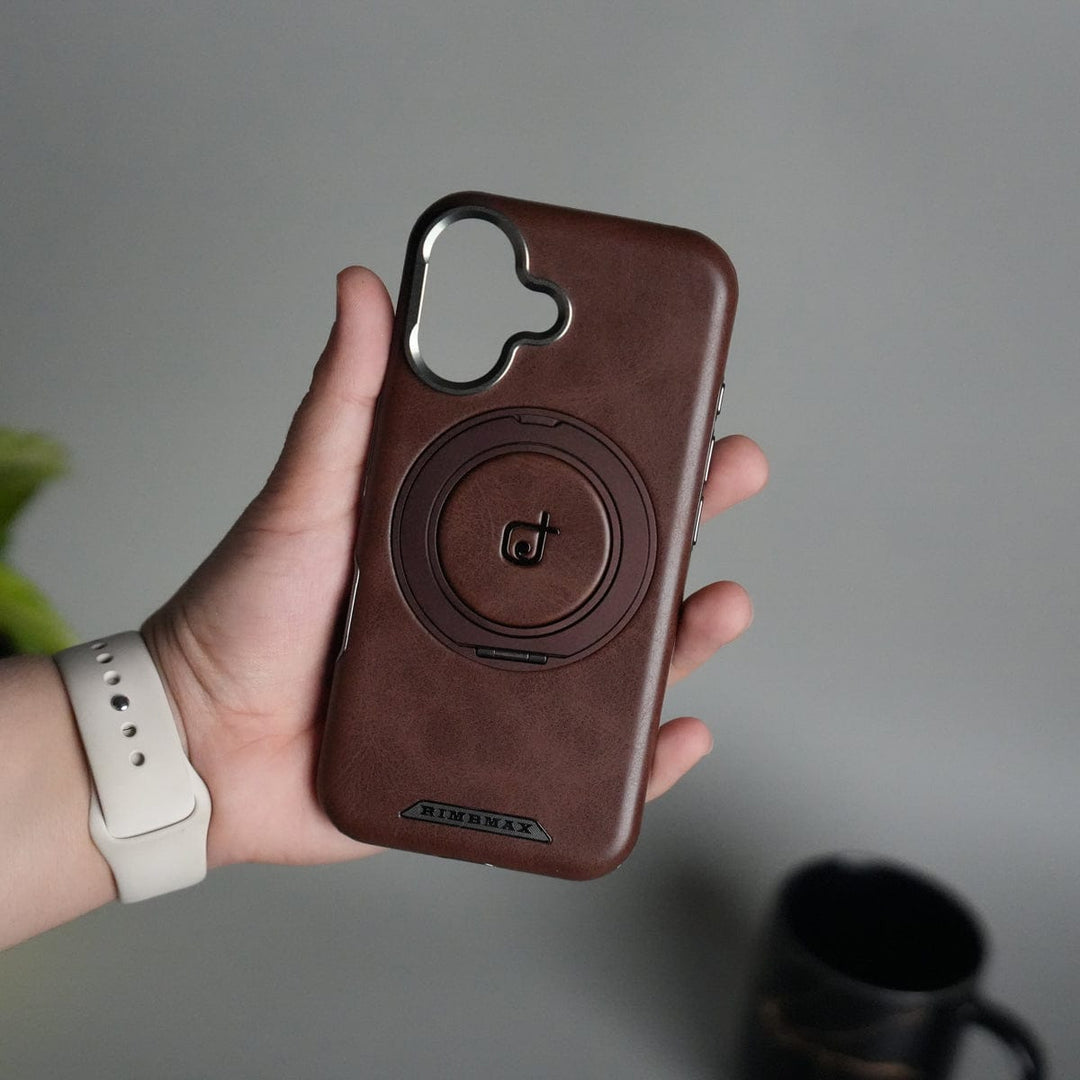 FRATO luxury Case iPhone 16 Series Luxury Leather Magnetic Ring Case | Metal Camera Frame and Kickstand Cover