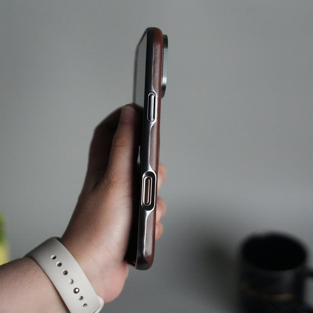 FRATO luxury Case iPhone 16 Series Luxury Leather Magnetic Ring Case | Metal Camera Frame and Kickstand Cover