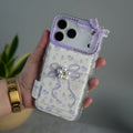 iPhone Cute Bow Pearl Case | Lavender Aesthetic Designer Cover