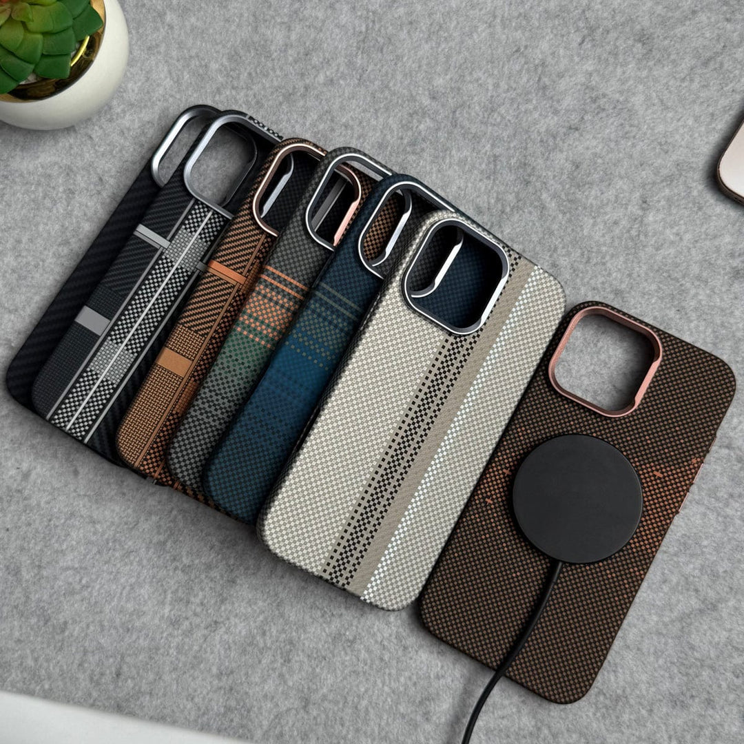 FRATO luxury Case iPhone Carbon Fiber Texture Aramid Design Hard Pc MagSafe Case Cover