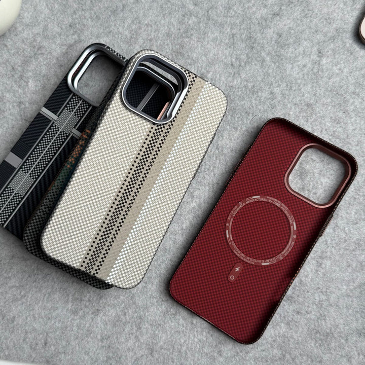 FRATO luxury Case iPhone Carbon Fiber Texture Aramid Design Hard Pc MagSafe Case Cover