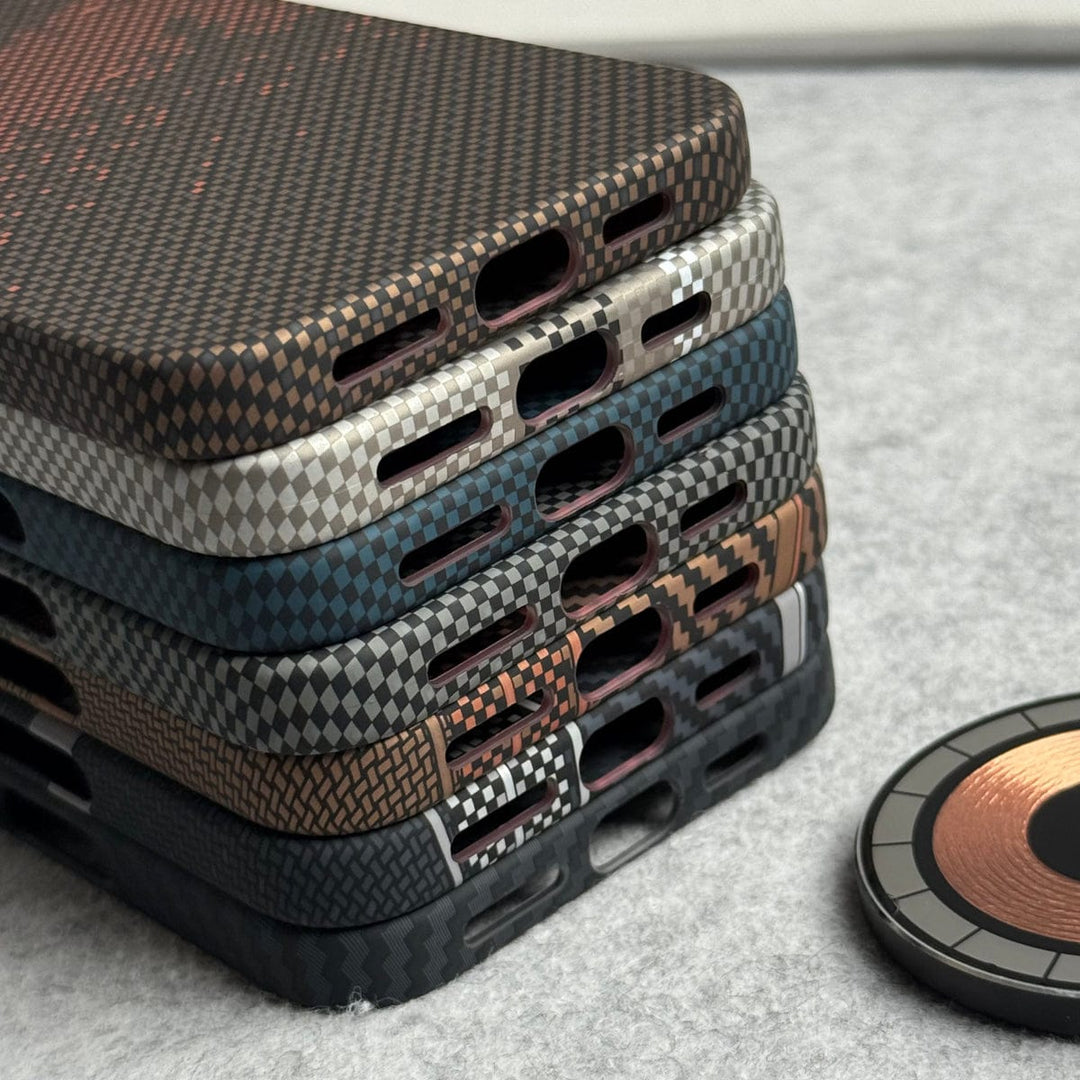 FRATO luxury Case iPhone Carbon Fiber Texture Aramid Design Hard Pc MagSafe Case Cover