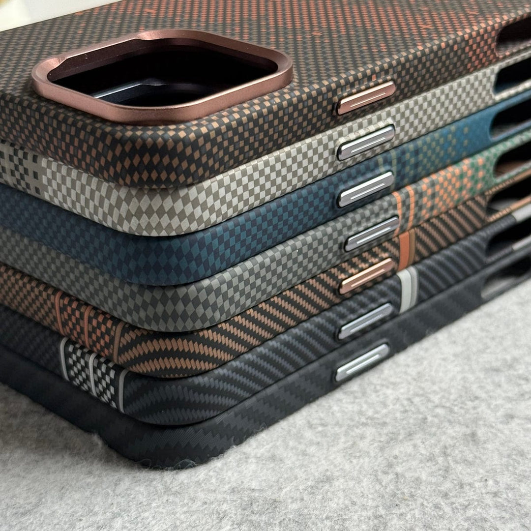 FRATO luxury Case iPhone Carbon Fiber Texture Aramid Design Hard Pc MagSafe Case Cover