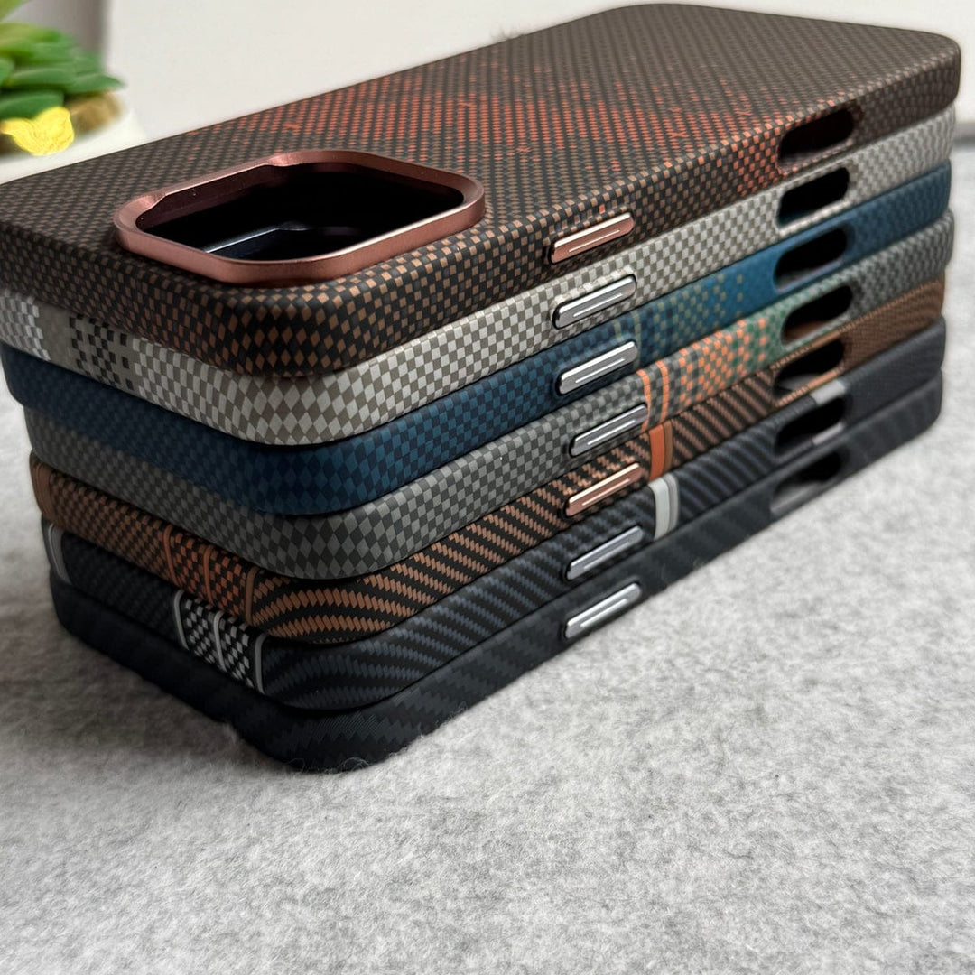 FRATO luxury Case iPhone Carbon Fiber Texture Aramid Design Hard Pc MagSafe Case Cover