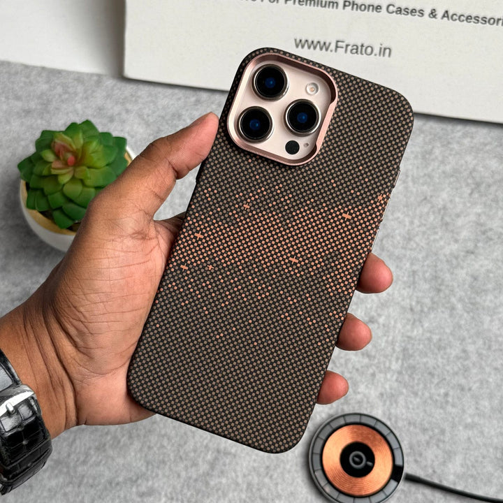 FRATO luxury Case iPhone Carbon Fiber Texture Aramid Design Hard Pc MagSafe Case Cover